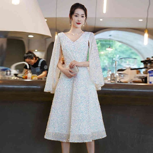 party dresses white evening v-neck long sleeves tea-length sequins simple plus size customized woman formal dress nthk, White;black
party dresses white evening v-neck long sleeves tea-length sequins simple plus size customized woman formal dress nthk, White;black