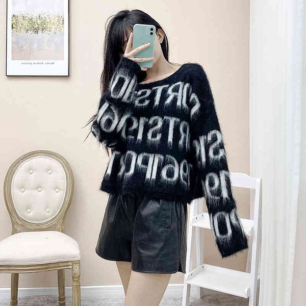 women's knits & tees mohair sweater women's alphanumeric 1961 jacquard black crew neck short casual fashion knitted fupc, White
women's knits & tees mohair sweater women's alphanumeric 1961 jacquard black crew neck short casual fashion knitted fupc, White