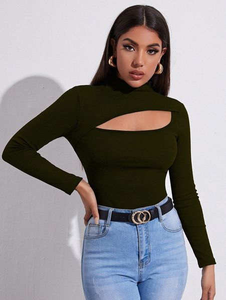 cutout front fitted tee j5cu#, White 
cutout front fitted tee j5cu#, White