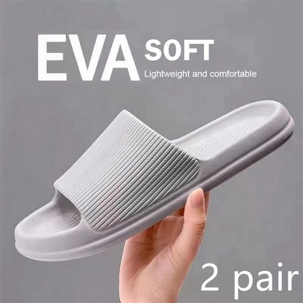 2 pairs soft home couple summer indoor skid proof bathroom slippers sandals solid color men women flip flops flat shoes 220628, Black
2 pairs soft home couple summer indoor skid proof bathroom slippers sandals solid color men women flip flops flat shoes 220628, Black