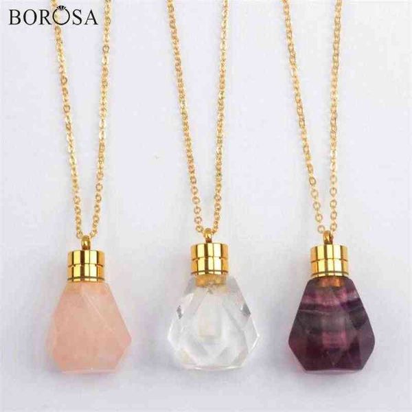 fluorite natural perfume bottle necklace in gold crystal pink quartz essential oil diffuser pendant charm for women g1979287i, Silver
fluorite natural perfume bottle necklace in gold crystal pink quartz essential oil diffuser pendant charm for women g1979287i, Silver