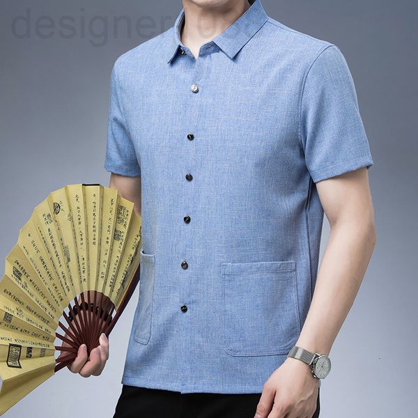 men's casual shirts designer 2022 summer short sleeved shirt men's cotton hemp middle-aged dad's tang suit lapel casual chine, White;black
men's casual shirts designer 2022 summer short sleeved shirt men's cotton hemp middle-aged dad's tang suit lapel casual chine, White;black