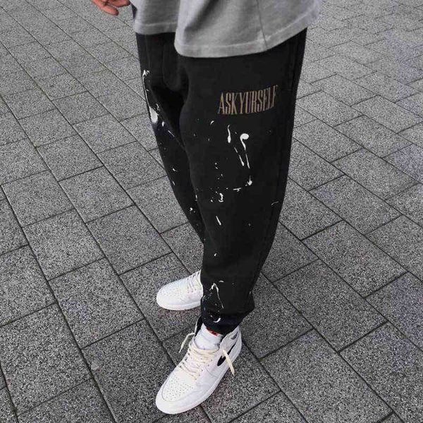 washed old vintage askyurself sweatpants men women jogger drawstring pants manual splash ink askyurself sweatpants t220803, Black
washed old vintage askyurself sweatpants men women jogger drawstring pants manual splash ink askyurself sweatpants t220803, Black