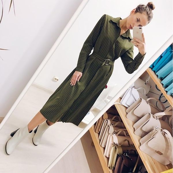 vintage striped bandage dress women autumn winter long sleeve button shirt dress high waist midcalf office lady dresses y200102, White;black
vintage striped bandage dress women autumn winter long sleeve button shirt dress high waist midcalf office lady dresses y200102, White;black