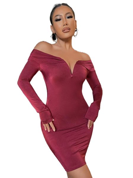 sxy off shoulder solid bodycon dress d0oj#, Black;gray
sxy off shoulder solid bodycon dress d0oj#, Black;gray