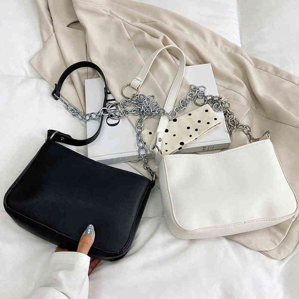 vintage pu leather solid color handbag shoulder bag women chain messenger chain design luxury hand bag female travel y220411 
vintage pu leather solid color handbag shoulder bag women chain messenger chain design luxury hand bag female travel y220411