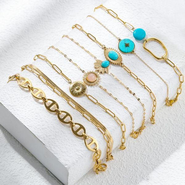 minimalist chain stainless strands steel bracelet statement 18 k real gold plated girls turquoise jewelry gifts, Black
minimalist chain stainless strands steel bracelet statement 18 k real gold plated girls turquoise jewelry gifts, Black