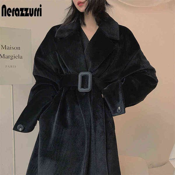 nerazzurri winter oversized long black faux fur coat women belt long sleeve loose warm korean fashion fake mink fur trench coat l220714
nerazzurri winter oversized long black faux fur coat women belt long sleeve loose warm korean fashion fake mink fur trench coat l220714