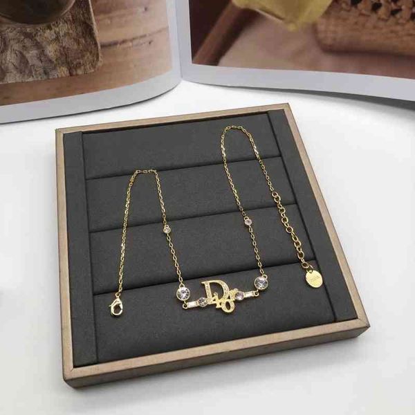 d family new gold letter of diamond simple small 2022 luxury brand fashion design versatile necklace, Silver
d family new gold letter of diamond simple small 2022 luxury brand fashion design versatile necklace, Silver