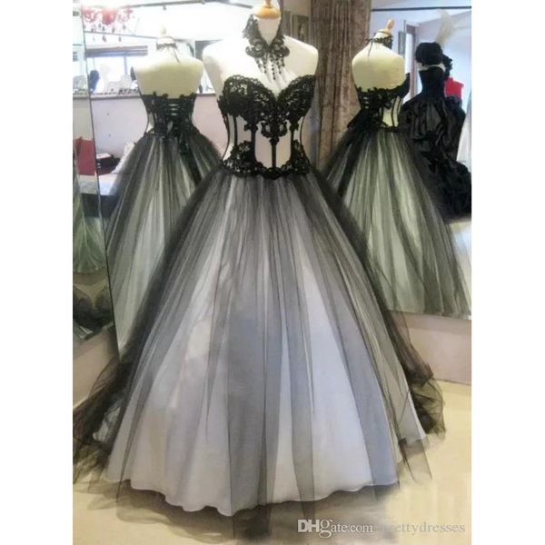 2022 black gothic wedding dresses lace appliques a-line bridal gowns custom lace up back floor length vestidos de marriage plus size, White
2022 black gothic wedding dresses lace appliques a-line bridal gowns custom lace up back floor length vestidos de marriage plus size, White