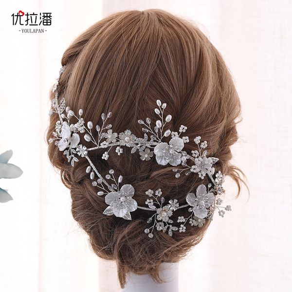 dlouble strand flower headpieces diamond wedding tiara baroque crystal bridal headwear crown rhinestone with ladies jewelry hair accessories, Silver 
dlouble strand flower headpieces diamond wedding tiara baroque crystal bridal headwear crown rhinestone with ladies jewelry hair accessories, Silver