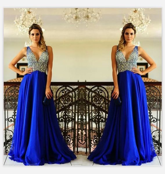 graduation long royal blue prom dress chiffon elegant deep v neck floor length a line rhinestone prom dresses plus size, Black
graduation long royal blue prom dress chiffon elegant deep v neck floor length a line rhinestone prom dresses plus size, Black