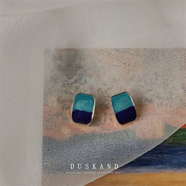 925 silver stud square hand made oil-drop glaze earrings fashion jewelry accessory for women and girls, Golden;silver
925 silver stud square hand made oil-drop glaze earrings fashion jewelry accessory for women and girls, Golden;silver