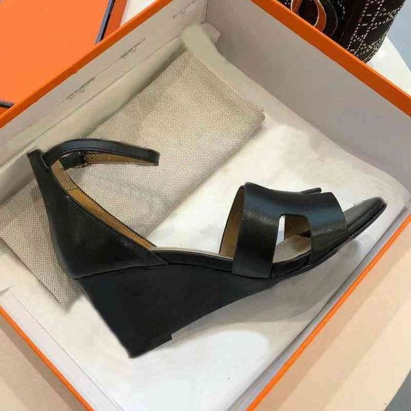 sandals summer classics slope heel women genuine leather buckle strap office career wedge heele shoes gladiator womens shoe 7cm heels, Black
sandals summer classics slope heel women genuine leather buckle strap office career wedge heele shoes gladiator womens shoe 7cm heels, Black