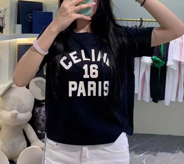 women's t-shirt designer ce home 22 spring and summer new black flocking letter printed t-shirt short casual round neck 7f3t, White
women's t-shirt designer ce home 22 spring and summer new black flocking letter printed t-shirt short casual round neck 7f3t, White