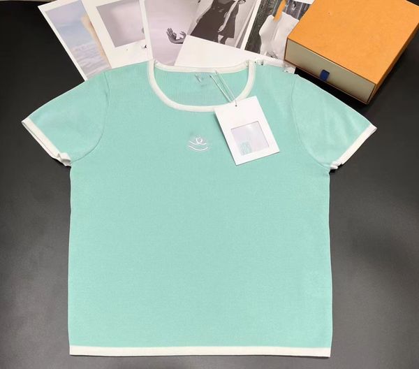 614 2022 runway summer brand same style t shirt crew neck short sleeve pink pullover women's sweaters feiting, White;black
614 2022 runway summer brand same style t shirt crew neck short sleeve pink pullover women's sweaters feiting, White;black
