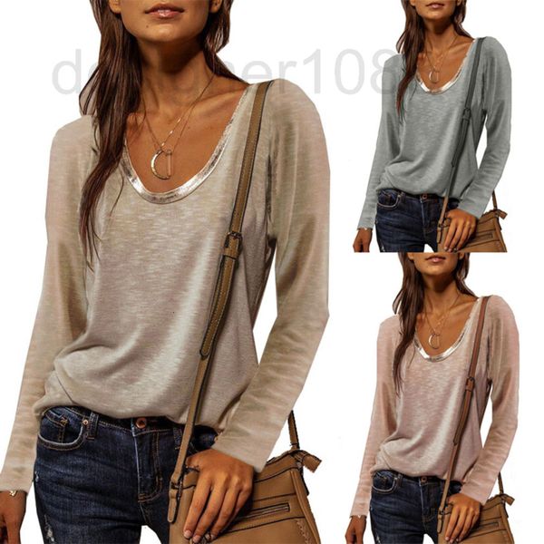women's t-shirt designer kale 2022 autumn round neck color contrast long sleeve t-shirt bottom shirt female qk63, White
women's t-shirt designer kale 2022 autumn round neck color contrast long sleeve t-shirt bottom shirt female qk63, White