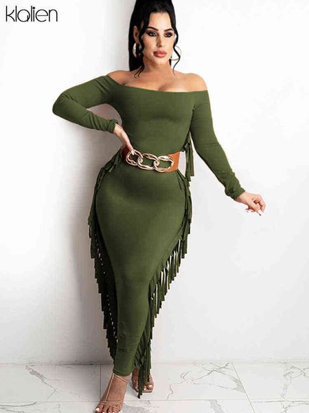 klalien casual streetwear off shoulder tassel side long bodycon dress for women autumn new club party activewear female y220510, Black;gray
klalien casual streetwear off shoulder tassel side long bodycon dress for women autumn new club party activewear female y220510, Black;gray