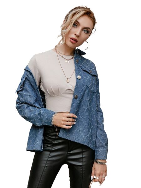 simplee drop shoulder flap pocket coat s3gw#, Black