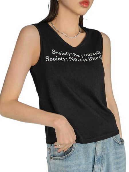 dazy slogan graphic tank j1fu#, White 
dazy slogan graphic tank j1fu#, White