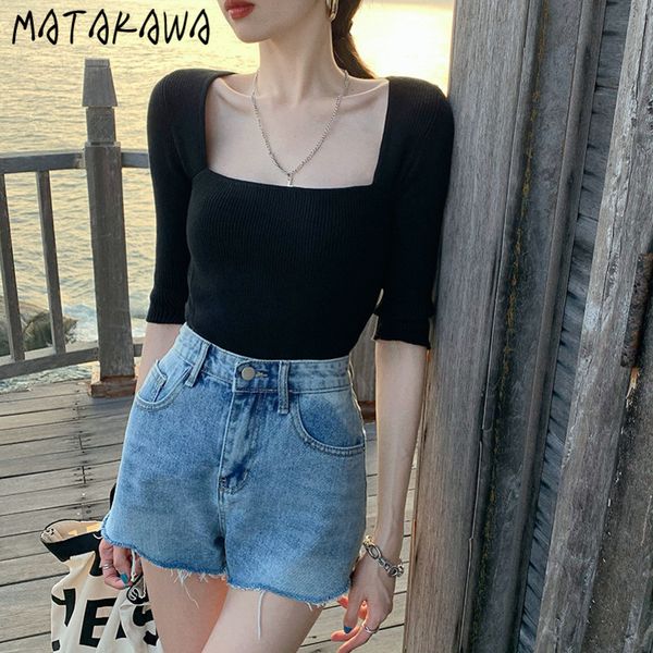 knit sweater womens square neck slim fivepoint sleeves woman tshirts summer short tshirts bottoming 210506, White
knit sweater womens square neck slim fivepoint sleeves woman tshirts summer short tshirts bottoming 210506, White