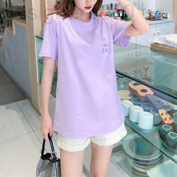 women's t-shirt designer 2022 spring / summer ml + new pixel letter casual t-shirt versatile round neck four-color nt31, White
women's t-shirt designer 2022 spring / summer ml + new pixel letter casual t-shirt versatile round neck four-color nt31, White