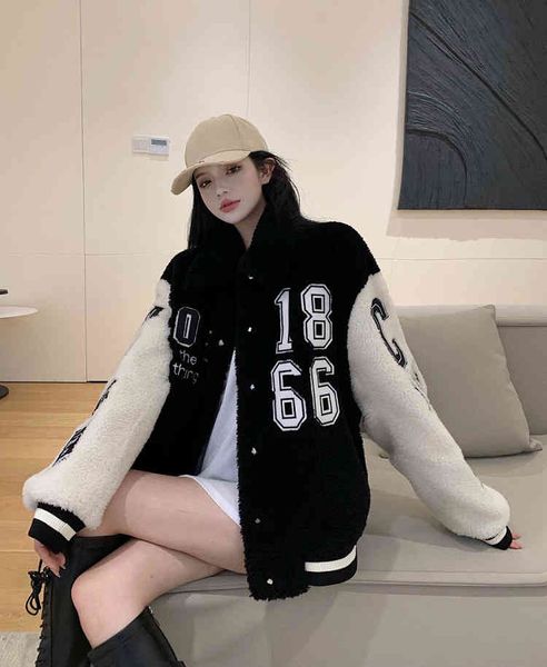 lamb wool baseball suit cotton jacket women's autumn and winter thickened 202 new korean version ins damp, Black;brown
lamb wool baseball suit cotton jacket women's autumn and winter thickened 202 new korean version ins damp, Black;brown
