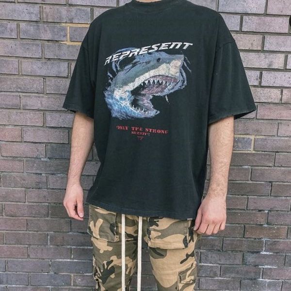 men's t-shirts designer 2021 new protection of great white shark limited print washed used short sleeve t-shirt loose round neck bottom, White;black
men's t-shirts designer 2021 new protection of great white shark limited print washed used short sleeve t-shirt loose round neck bottom, White;black