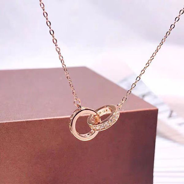 double circle designer necklaces jewelry for women fashion designers brand classic pendants necklace for men clavicle lovers chain birthday, Silver
double circle designer necklaces jewelry for women fashion designers brand classic pendants necklace for men clavicle lovers chain birthday, Silver