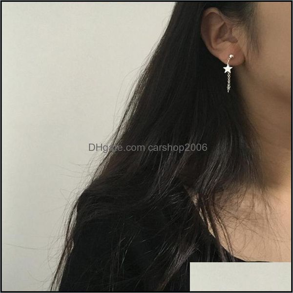 other earrings jewelry fashion simple personality pentagram star back hanging drop korean metal chain dangle womens dhui1, Golden;silver 
other earrings jewelry fashion simple personality pentagram star back hanging drop korean metal chain dangle womens dhui1, Golden;silver