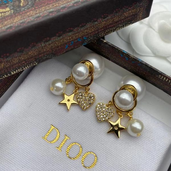 d's new back earring size pearl star diamond retro earrings female all-match temperament girls love earrings, White
d's new back earring size pearl star diamond retro earrings female all-match temperament girls love earrings, White