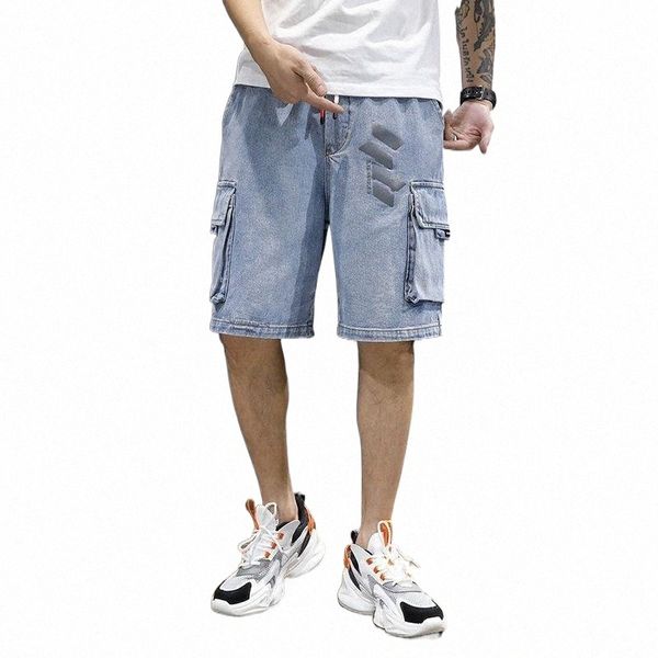 men's jeans summer brand mens denim shorts cotton cargo big pocket loose baggy wide leg embroidery bermuda beach boardshort j4xc#, Blue
men's jeans summer brand mens denim shorts cotton cargo big pocket loose baggy wide leg embroidery bermuda beach boardshort j4xc#, Blue
