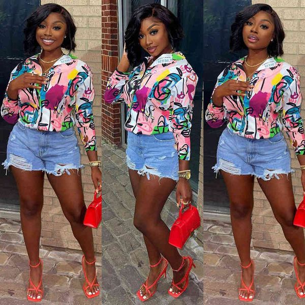 m20778 women's casual print commuter top, White 
m20778 women's casual print commuter top, White