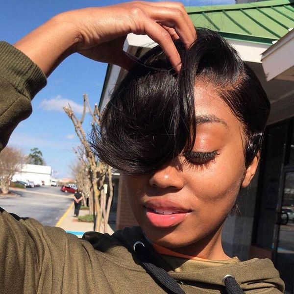pre plucked pixie short cut ombre colored human hair wigs 13x4x1 t part lace wigs for wowen, Black;brown
pre plucked pixie short cut ombre colored human hair wigs 13x4x1 t part lace wigs for wowen, Black;brown