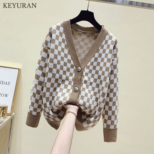 women cardigan sweater coat 2022 ropa de mujer korean fashion knitted plaid sweater vest jacket loose casual vintage sueter, White;black
women cardigan sweater coat 2022 ropa de mujer korean fashion knitted plaid sweater vest jacket loose casual vintage sueter, White;black