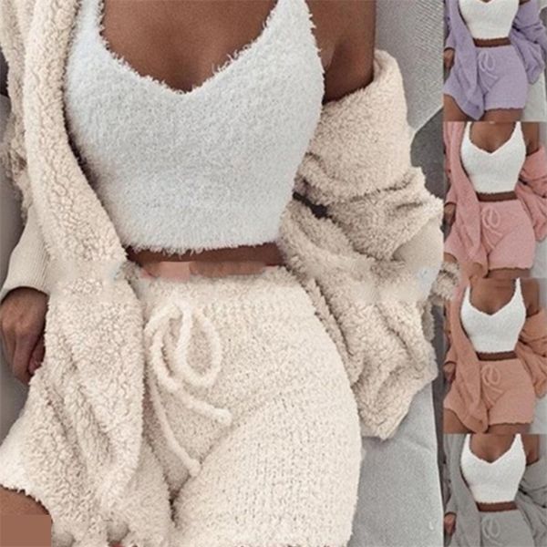 new knitted casual women two piece set short jumpsuit winter female solid tracksuit women's autumn soft warm playsuit lj201119, White
new knitted casual women two piece set short jumpsuit winter female solid tracksuit women's autumn soft warm playsuit lj201119, White