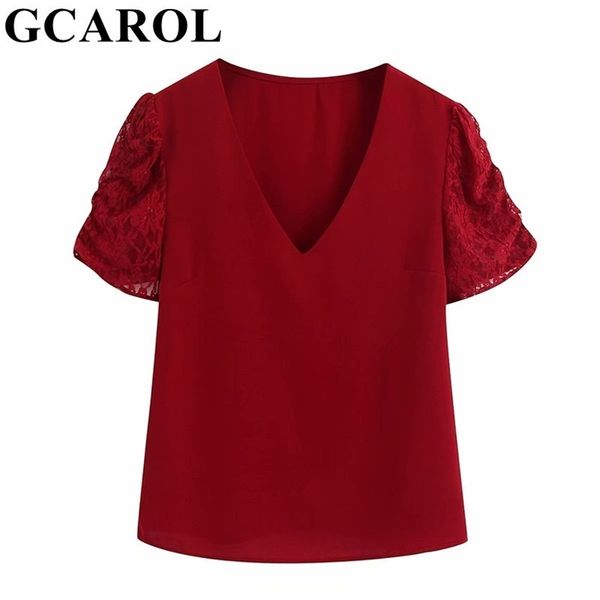 gcarol new spring summer women v neck lace sleeve blouse french fairy lace minimalist shirt short sleeve retro elegant t200608, White
gcarol new spring summer women v neck lace sleeve blouse french fairy lace minimalist shirt short sleeve retro elegant t200608, White
