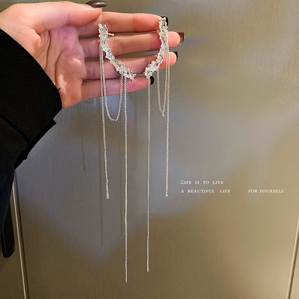 925 silver needle geometric tassel earrings ear fairy temperamental long ear clip internet celebrity advanced design eardrop, Golden
925 silver needle geometric tassel earrings ear fairy temperamental long ear clip internet celebrity advanced design eardrop, Golden