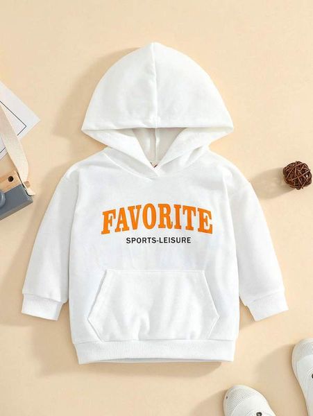 baby letter graphic kangaroo pocket hoodie she01, Black