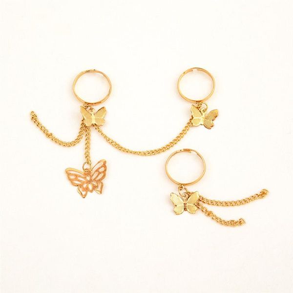 cluster rings vagzeb punk gold silver color butterfly hip hop wedding multi-layer adjustable chain two open finger for women, Golden;silver
cluster rings vagzeb punk gold silver color butterfly hip hop wedding multi-layer adjustable chain two open finger for women, Golden;silver