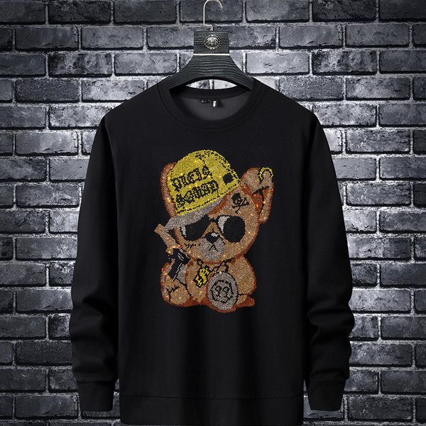 men's hoodies & sweatshirts designer spring 2021 new korean fashion personalized diamond bear sweater slim round neck men's large, Black
men's hoodies & sweatshirts designer spring 2021 new korean fashion personalized diamond bear sweater slim round neck men's large, Black