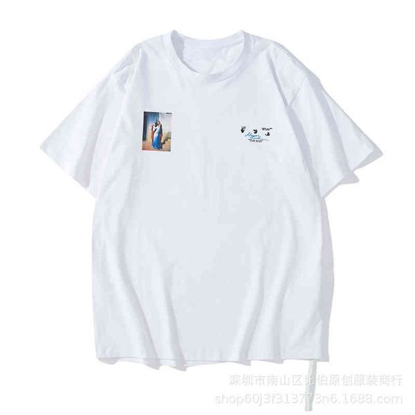 off summer new religious print short t-shirt ow fashion men and women lovers pullover round neck bottomed shirt half sleeve tuafg, White;black
off summer new religious print short t-shirt ow fashion men and women lovers pullover round neck bottomed shirt half sleeve tuafg, White;black