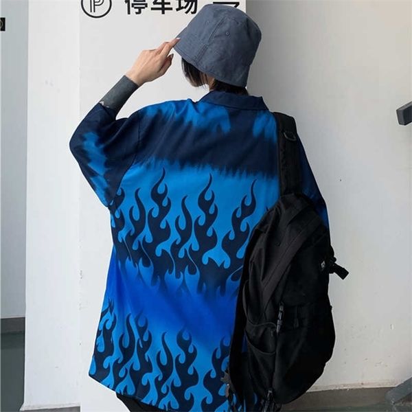 oversized women/man blouses fire printing blouse high streetwears bf style shirts summer short sleeve blusas mujer 210702, White
oversized women/man blouses fire printing blouse high streetwears bf style shirts summer short sleeve blusas mujer 210702, White