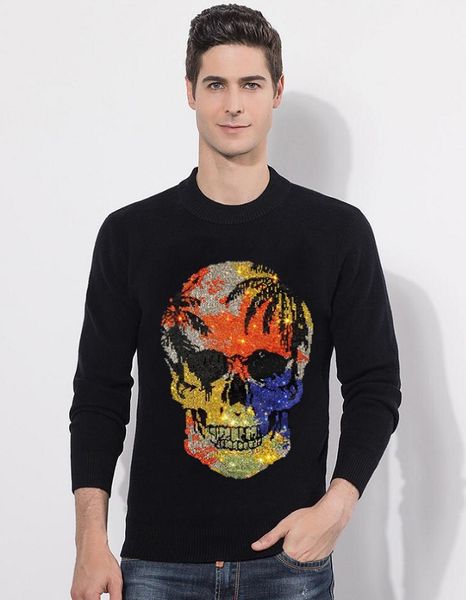black and white new casual pullover men sweater fashion male knitwear drill, White;black
black and white new casual pullover men sweater fashion male knitwear drill, White;black
