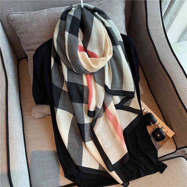 korean silk scarf women's color matching lattice spring and autumn thin cotton linen scarf shawl dual-purpose fashion temperament shawl, Blue;gray
korean silk scarf women's color matching lattice spring and autumn thin cotton linen scarf shawl dual-purpose fashion temperament shawl, Blue;gray