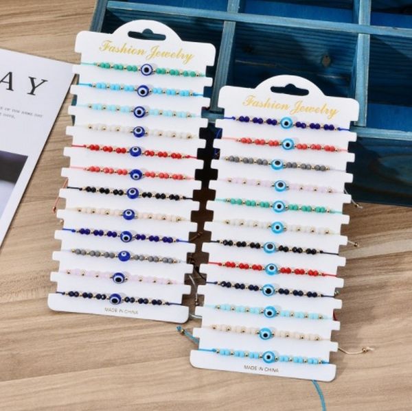 european and american crystal rice beads woven devil's eye bracelet set glass eye beads bracelet, Black
european and american crystal rice beads woven devil's eye bracelet set glass eye beads bracelet, Black