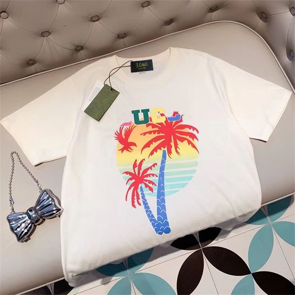 summer new t-shirt loose female island wind sunset elements couple fashion, White
summer new t-shirt loose female island wind sunset elements couple fashion, White