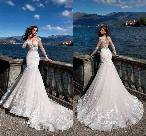 ball gown wedding dresses long sleeved wedding dress mori bride simple deep v-neck large open back fishtail small tail soft yarn shows thin, White
ball gown wedding dresses long sleeved wedding dress mori bride simple deep v-neck large open back fishtail small tail soft yarn shows thin, White