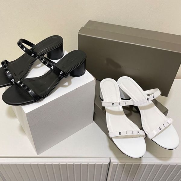 2022 women sandals printed letter dress shoe thin band sandal slides chunky heel high heeled shoe comfortable ruber sole summer slingbacks s, Black 
2022 women sandals printed letter dress shoe thin band sandal slides chunky heel high heeled shoe comfortable ruber sole summer slingbacks s, Black