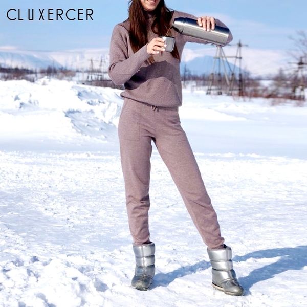 autumn winter knitted turtleneck tracksuit for women casual knitted trousersturtleneck sweater womens suit warm female tracks y200110, White
autumn winter knitted turtleneck tracksuit for women casual knitted trousersturtleneck sweater womens suit warm female tracks y200110, White
